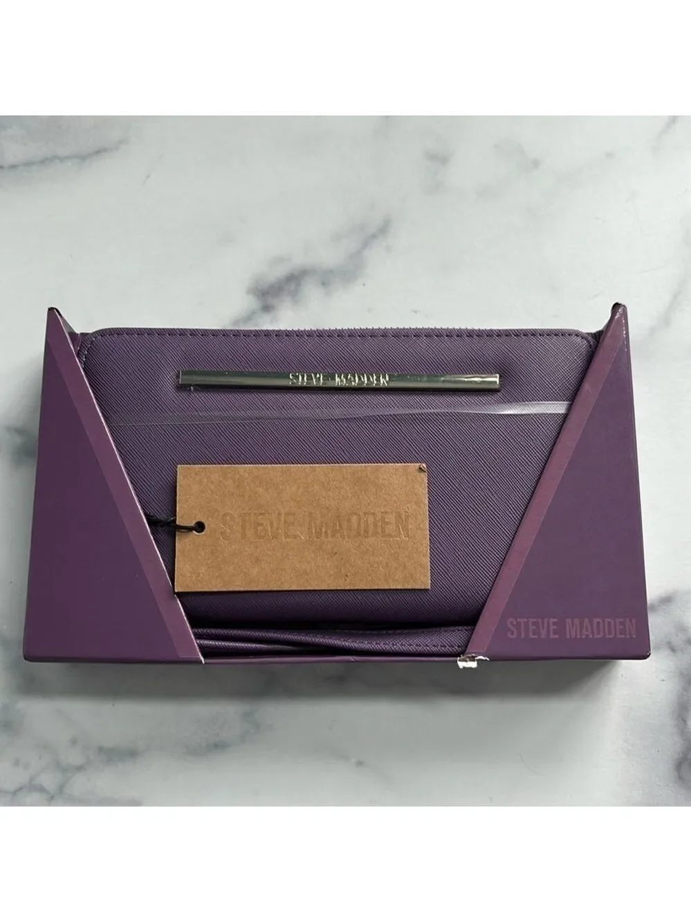 Steve Madden BZippy Grape Purple Boxed Wallet Wristlet NWT